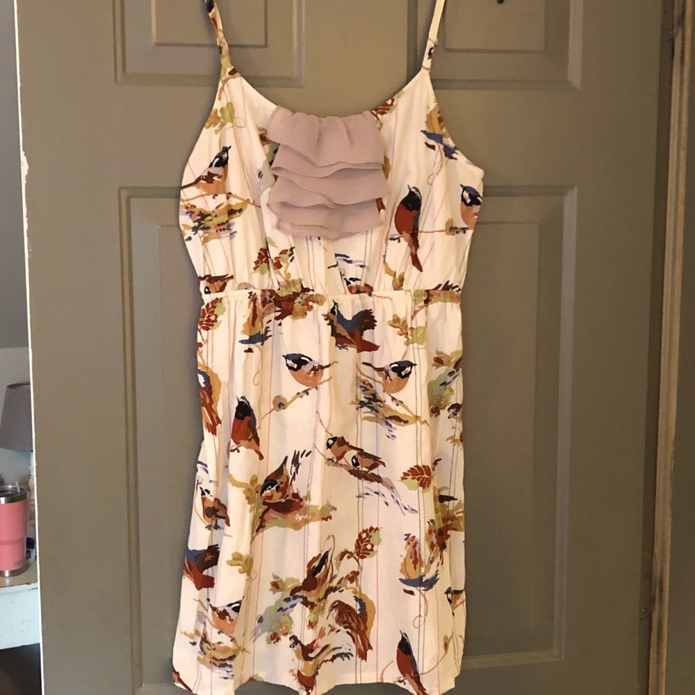 Bird print lounge dress from Anthropologie
